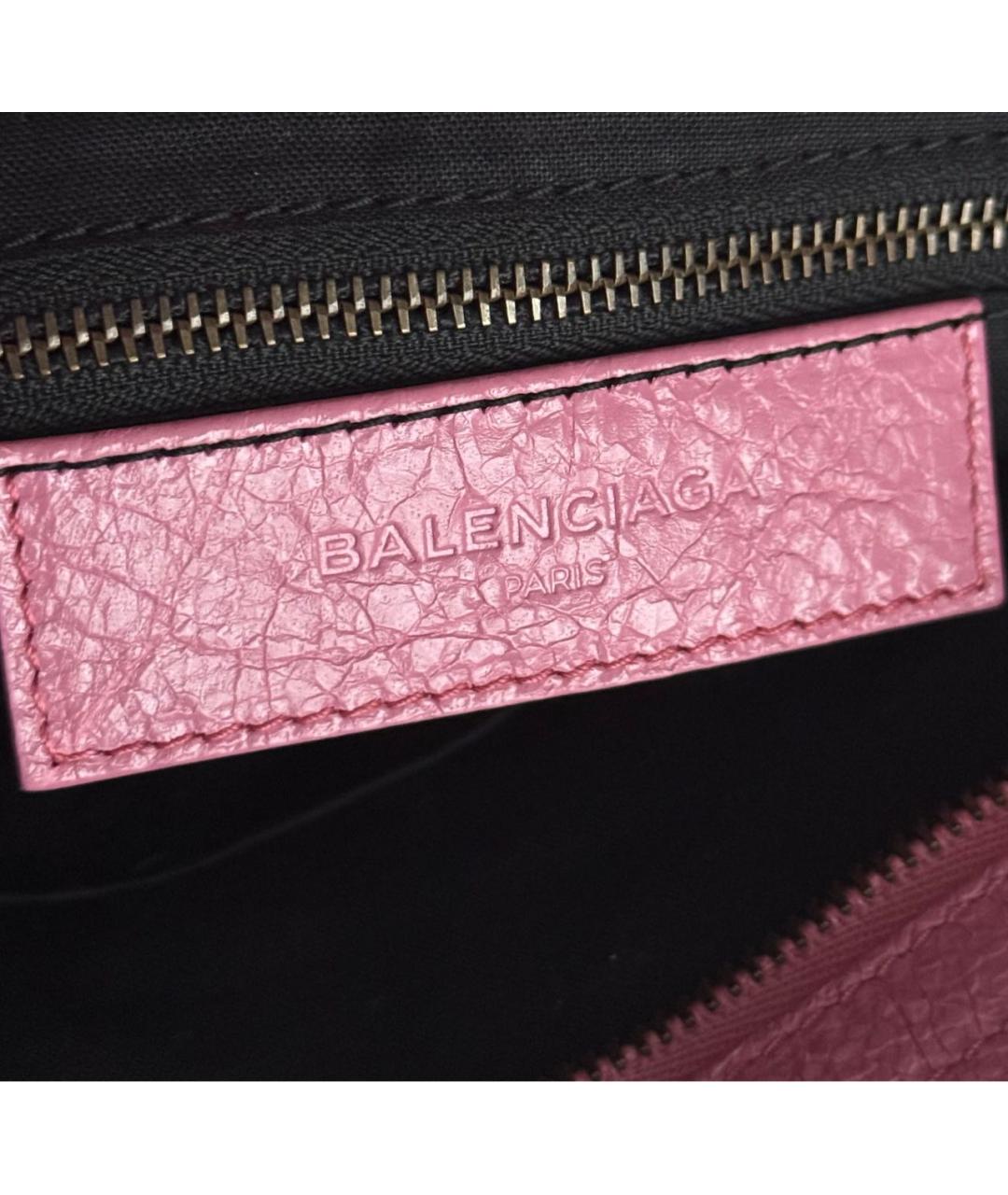 BALENCIAGA Розовая кожаная сумка с короткими ручками, фото 6