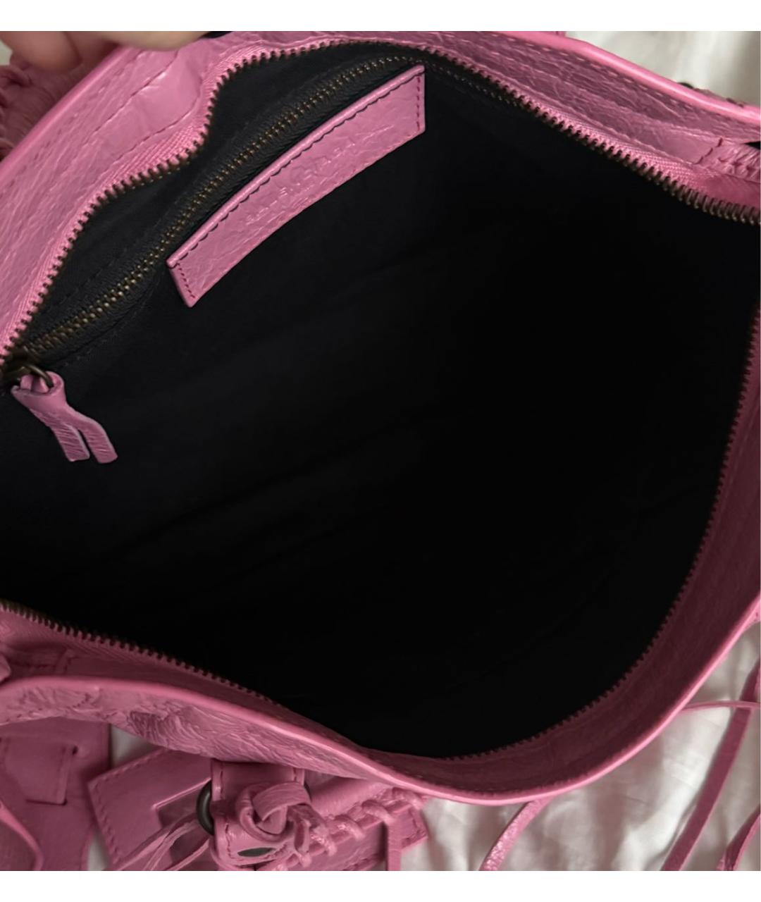BALENCIAGA Розовая кожаная сумка с короткими ручками, фото 8