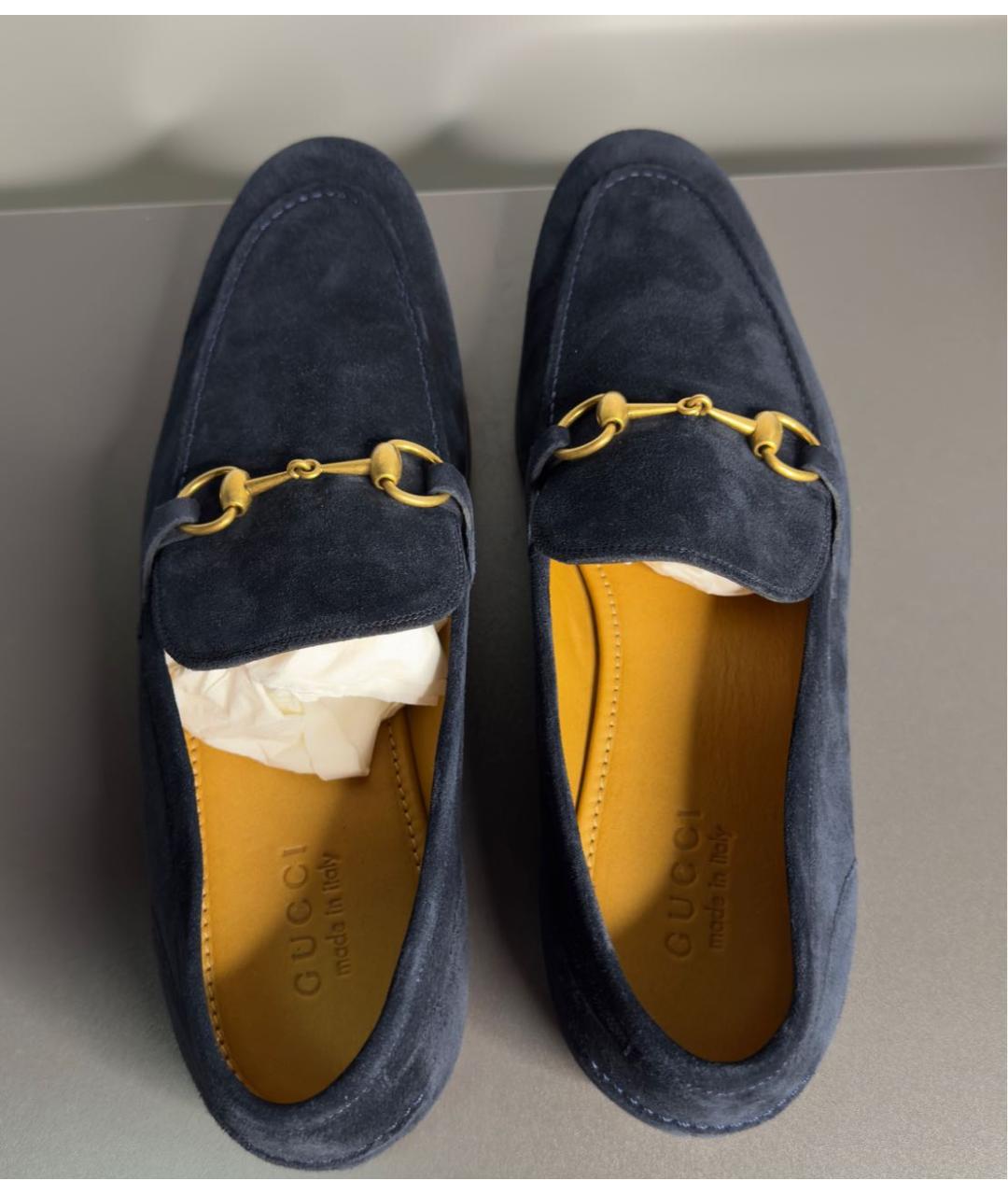 GUCCI Темно-синие замшевые туфли, фото 3