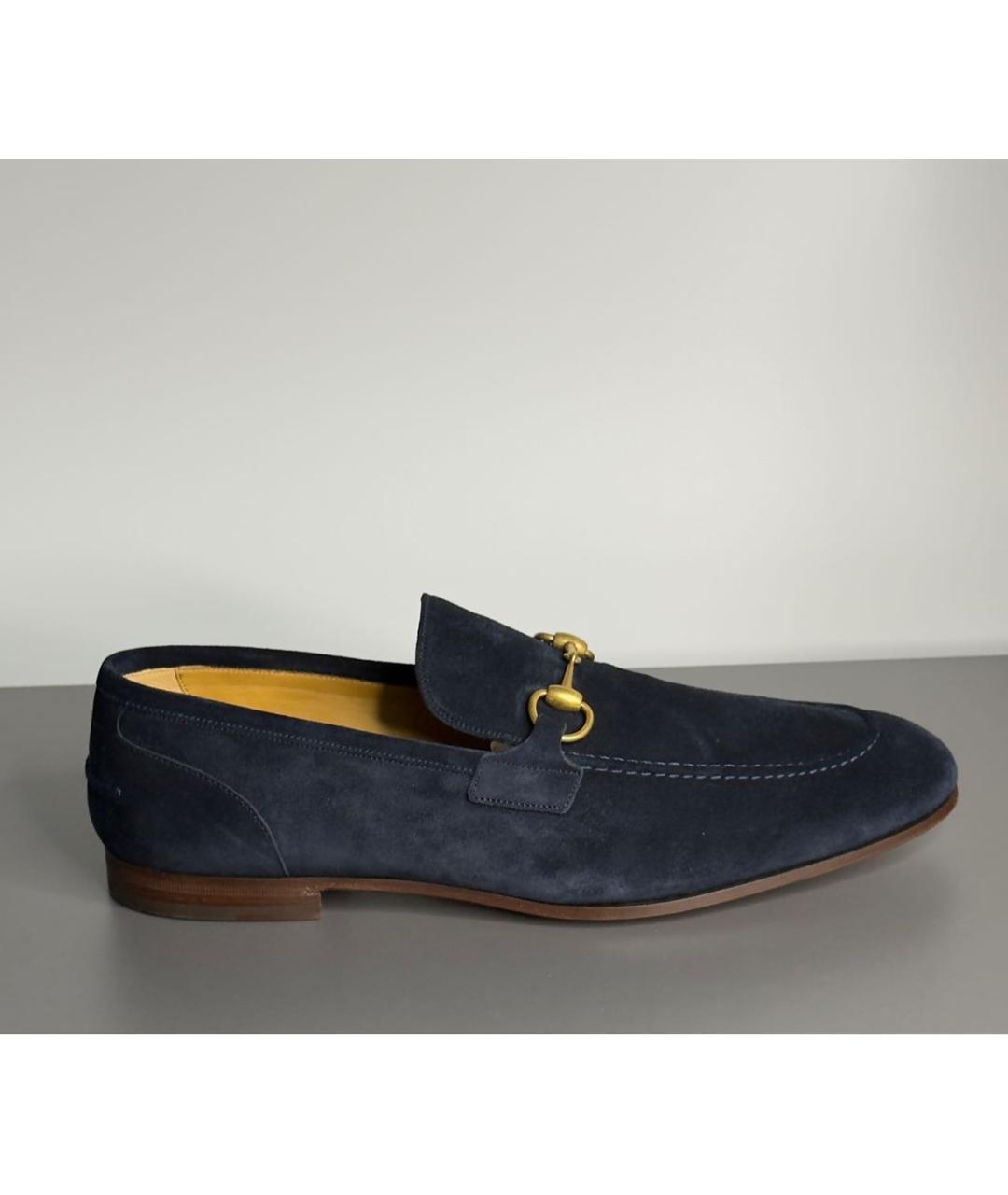 GUCCI Темно-синие замшевые туфли, фото 9