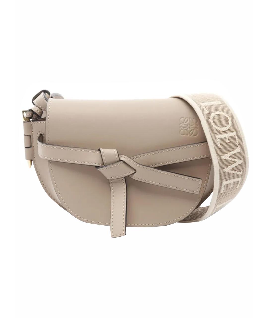 LOEWE Бежевая кожаная сумка через плечо, фото 1