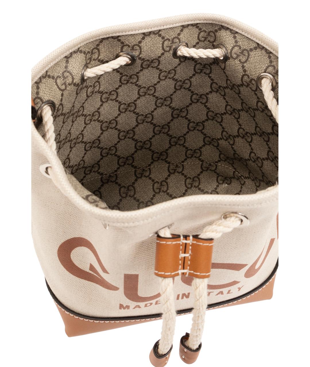 GUCCI Бежевая тканевая сумка через плечо, фото 5