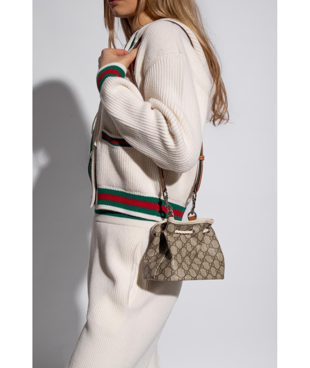 GUCCI Бежевая тканевая сумка через плечо, фото 7