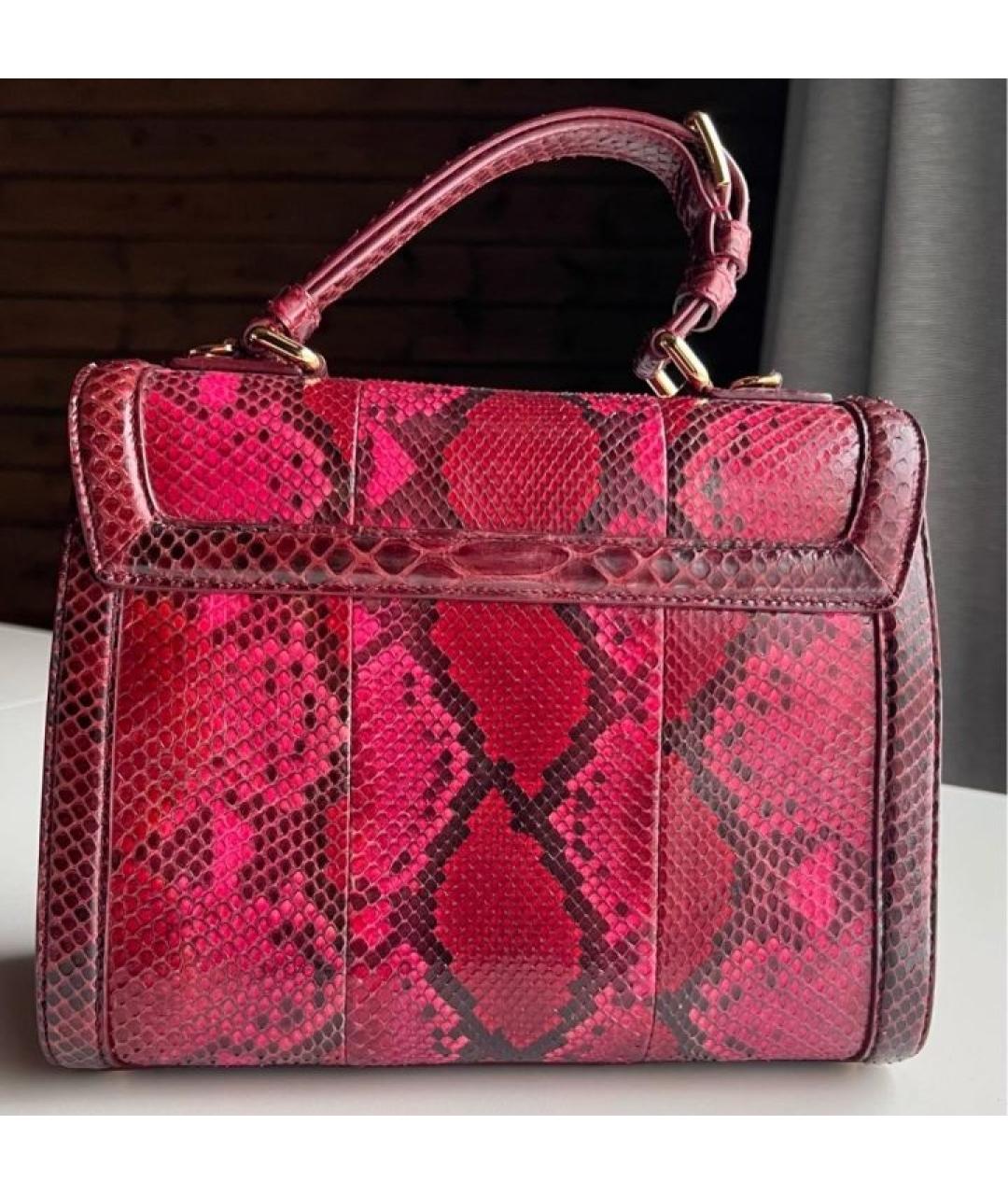 DOLCE&GABBANA Бордовая сумка через плечо из экзотической кожи, фото 3