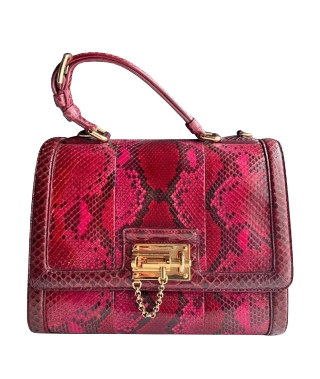 DOLCE&GABBANA Бордовая сумка через плечо из экзотической кожи, фото 1