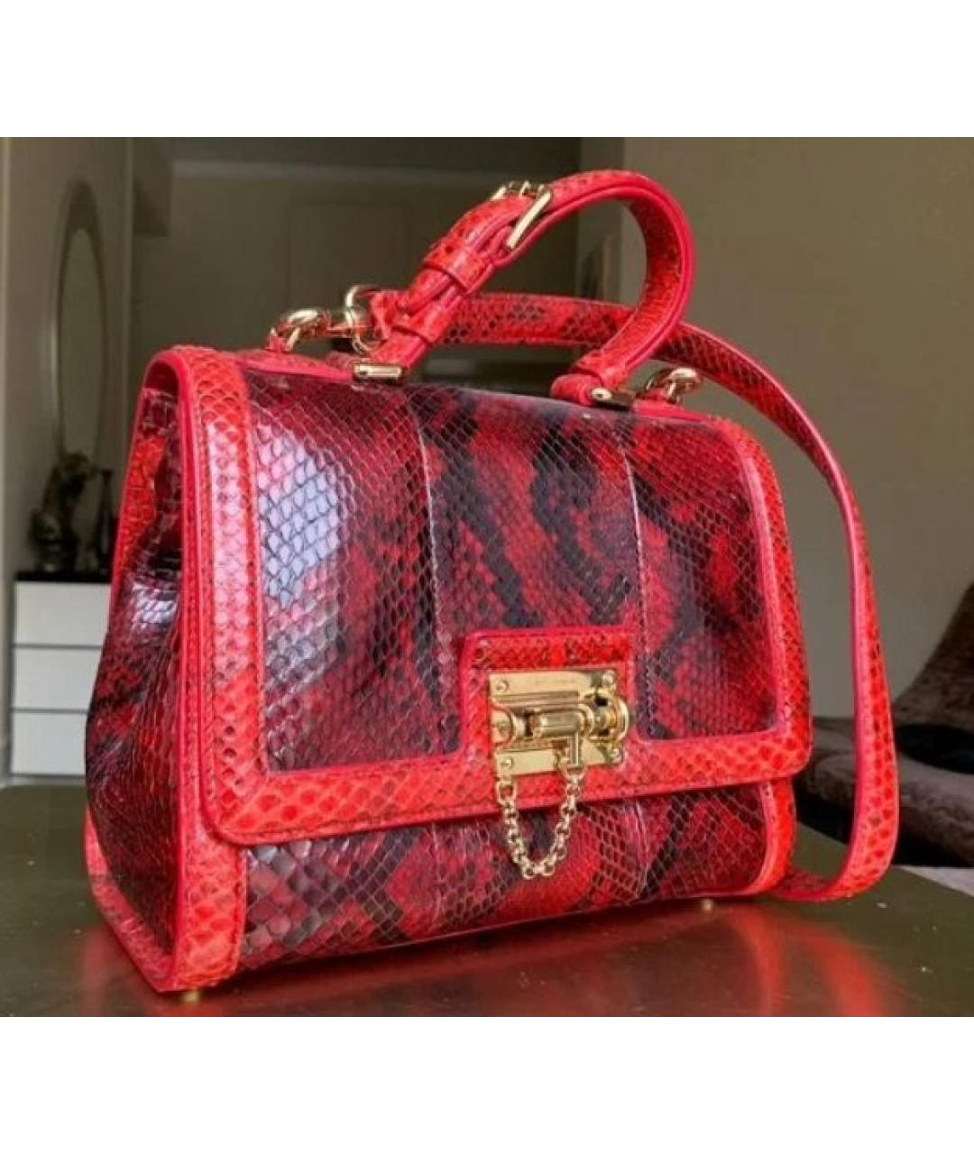 DOLCE&GABBANA Бордовая сумка через плечо из экзотической кожи, фото 2