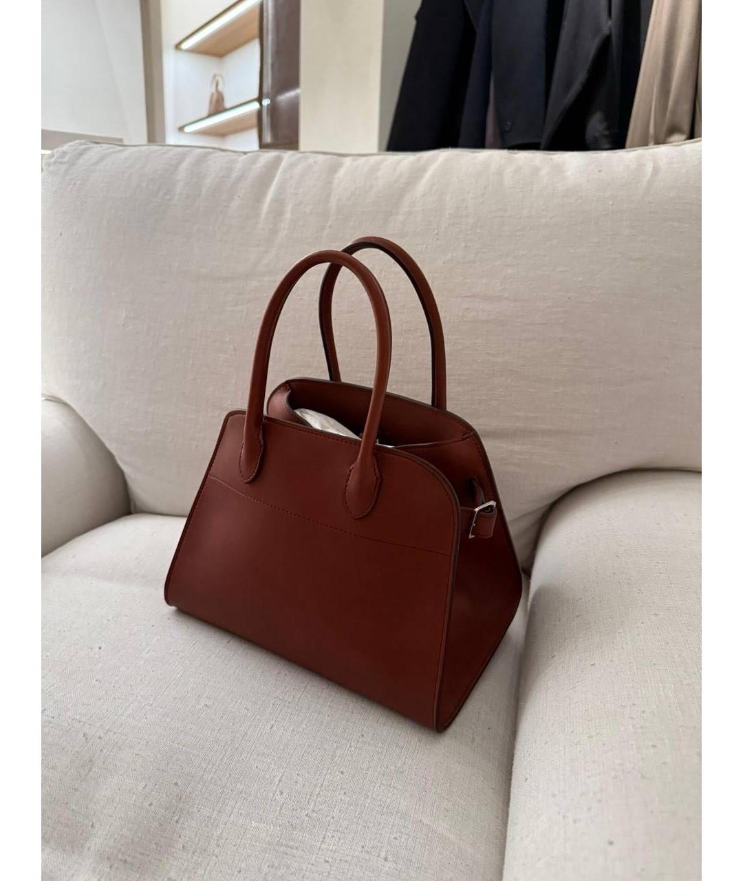 THE ROW Коричневая кожаная сумка с короткими ручками, фото 4