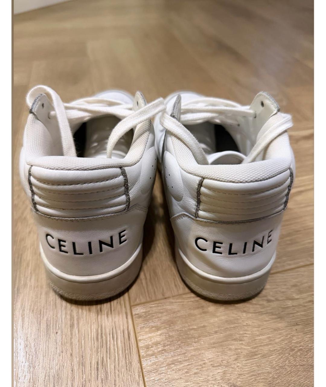 CELINE Белые кожаные кеды, фото 4