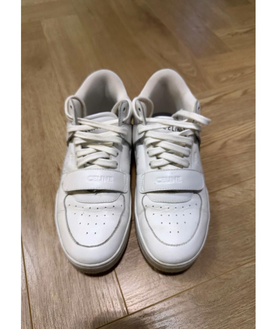 CELINE Белые кожаные кеды, фото 2