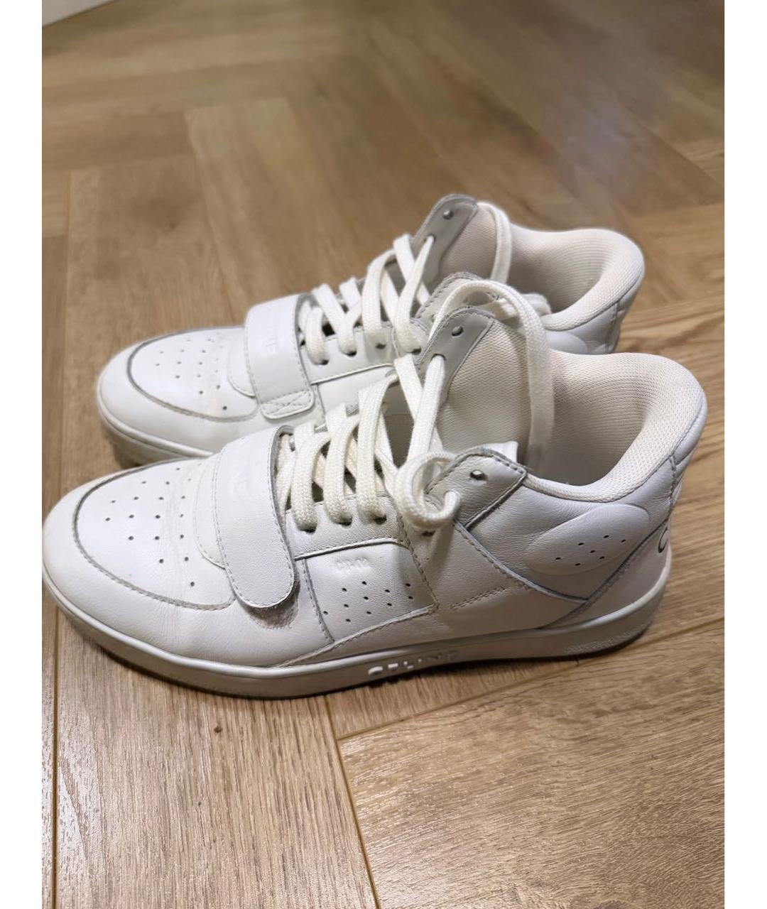 CELINE Белые кожаные кеды, фото 5