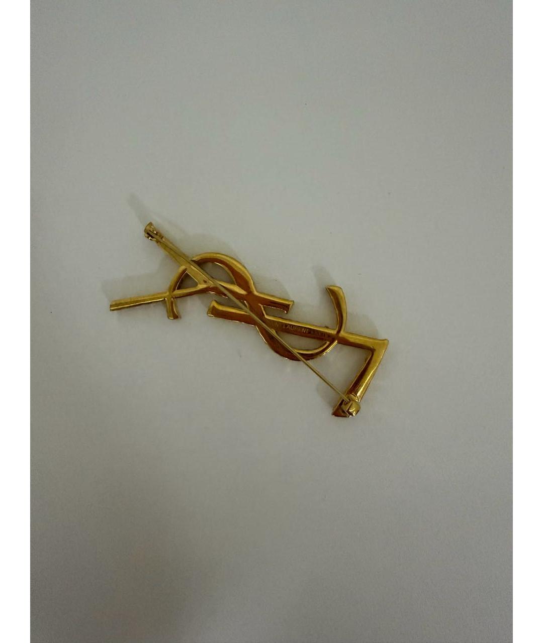 SAINT LAURENT Золотая металлическая булавка / брошь, фото 2