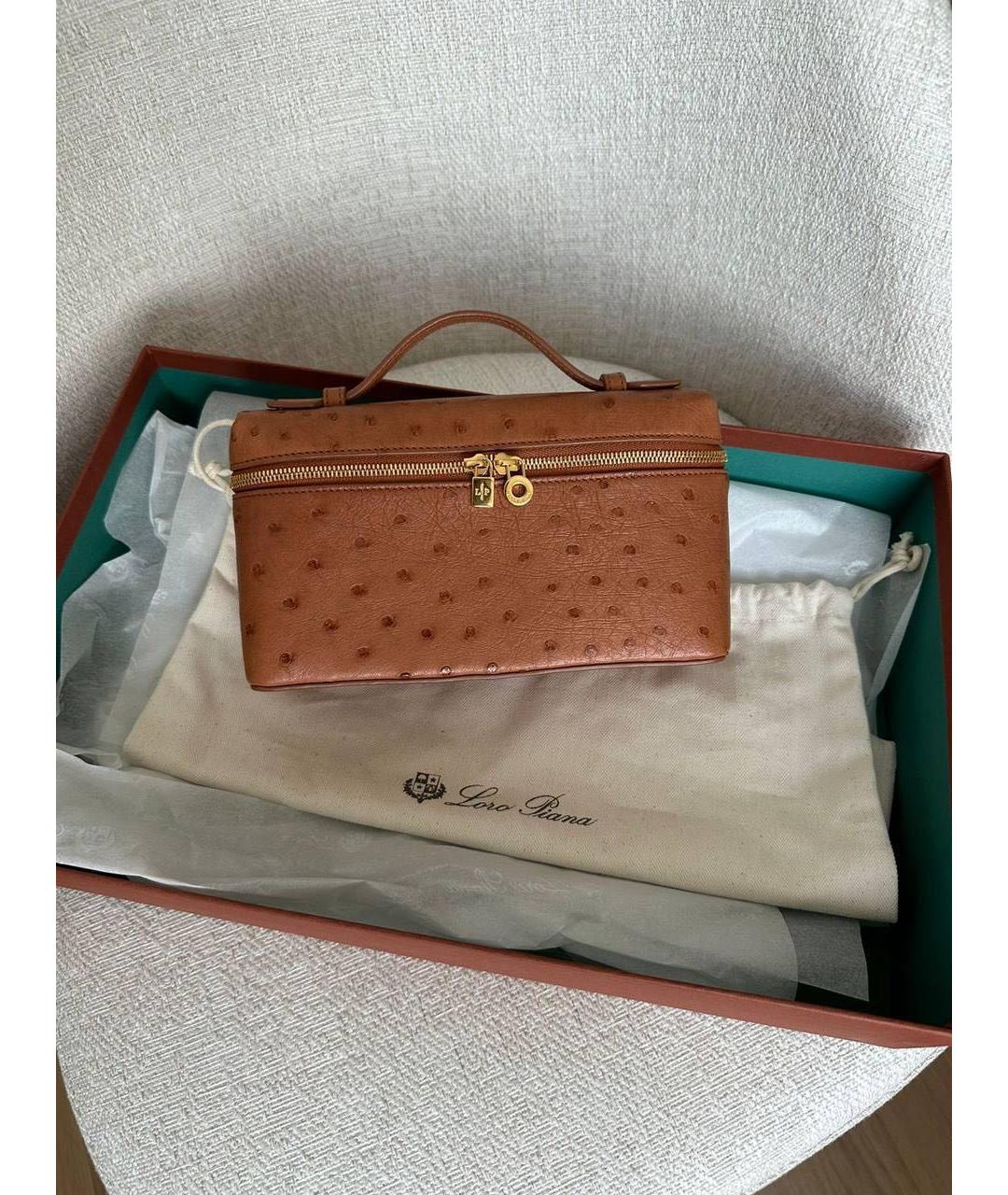 LORO PIANA Коричневая сумка через плечо из экзотической кожи, фото 2