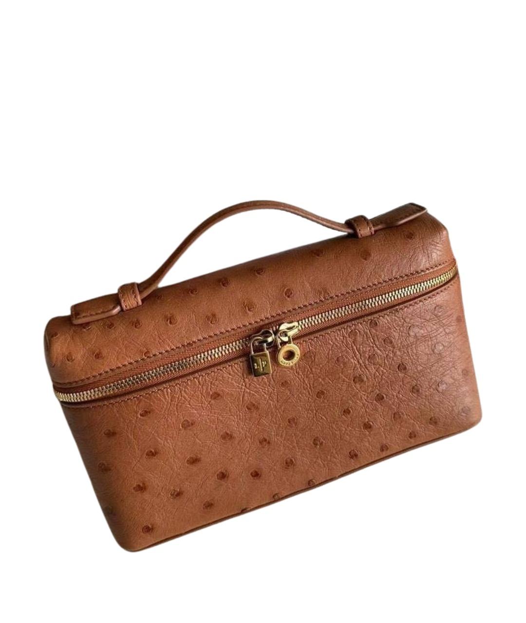 LORO PIANA Коричневая сумка через плечо из экзотической кожи, фото 1