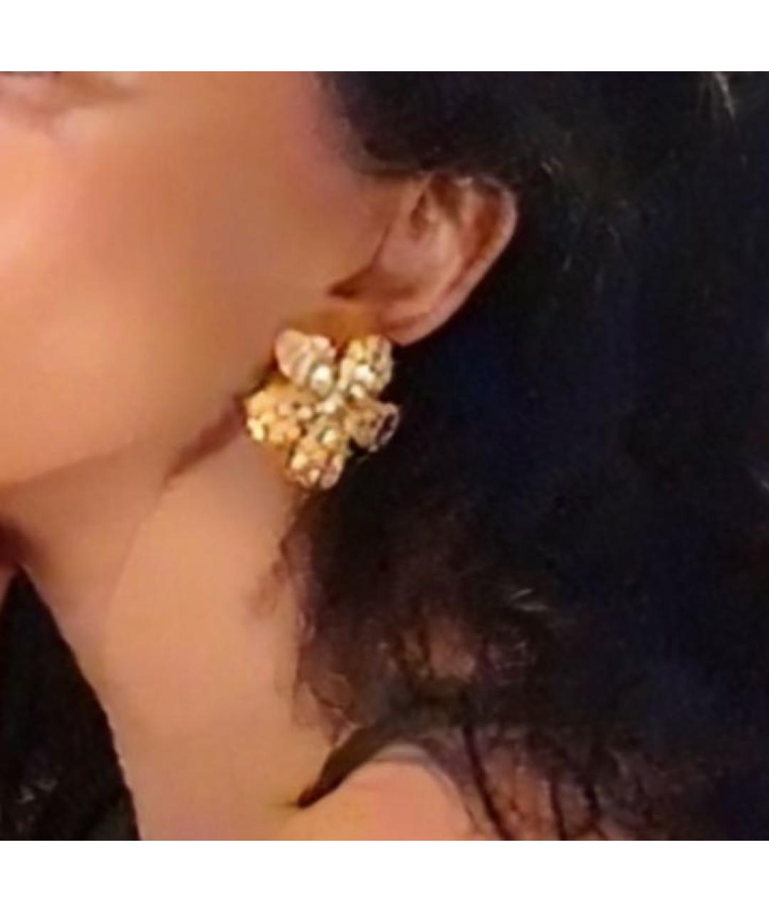 CHANEL Золотые металлические серьги, фото 2