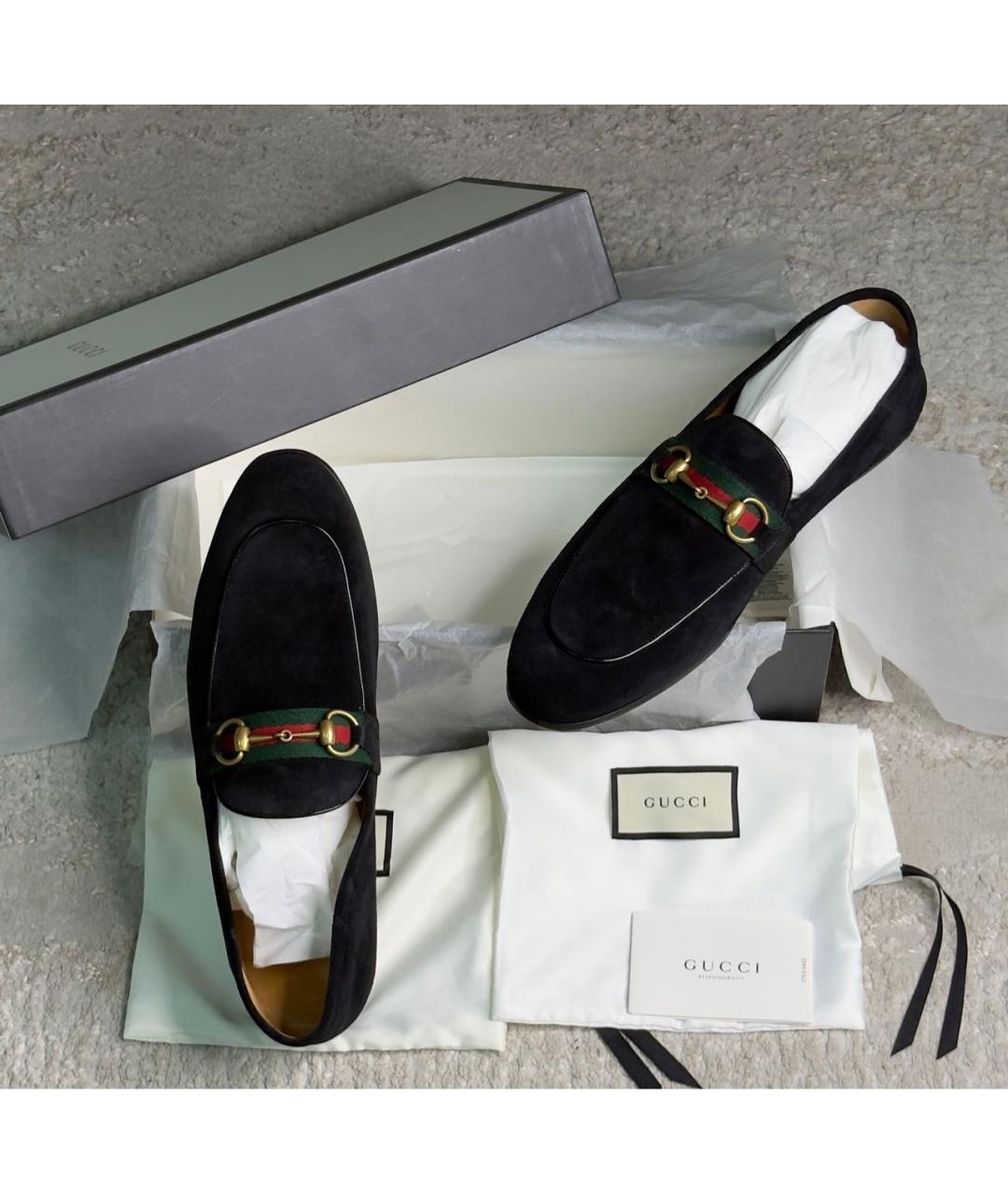 GUCCI Черные замшевые туфли, фото 6