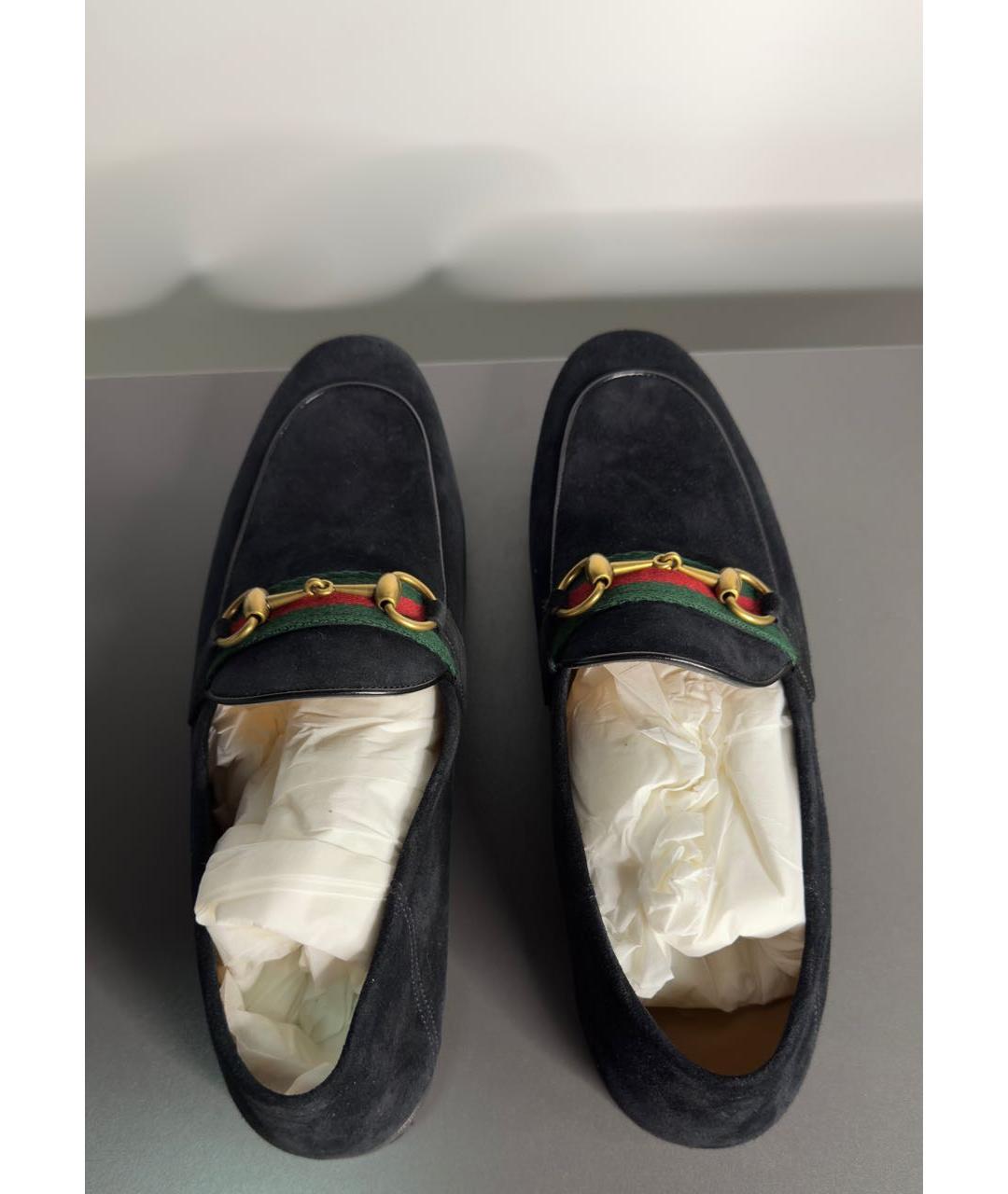 GUCCI Черные замшевые туфли, фото 3