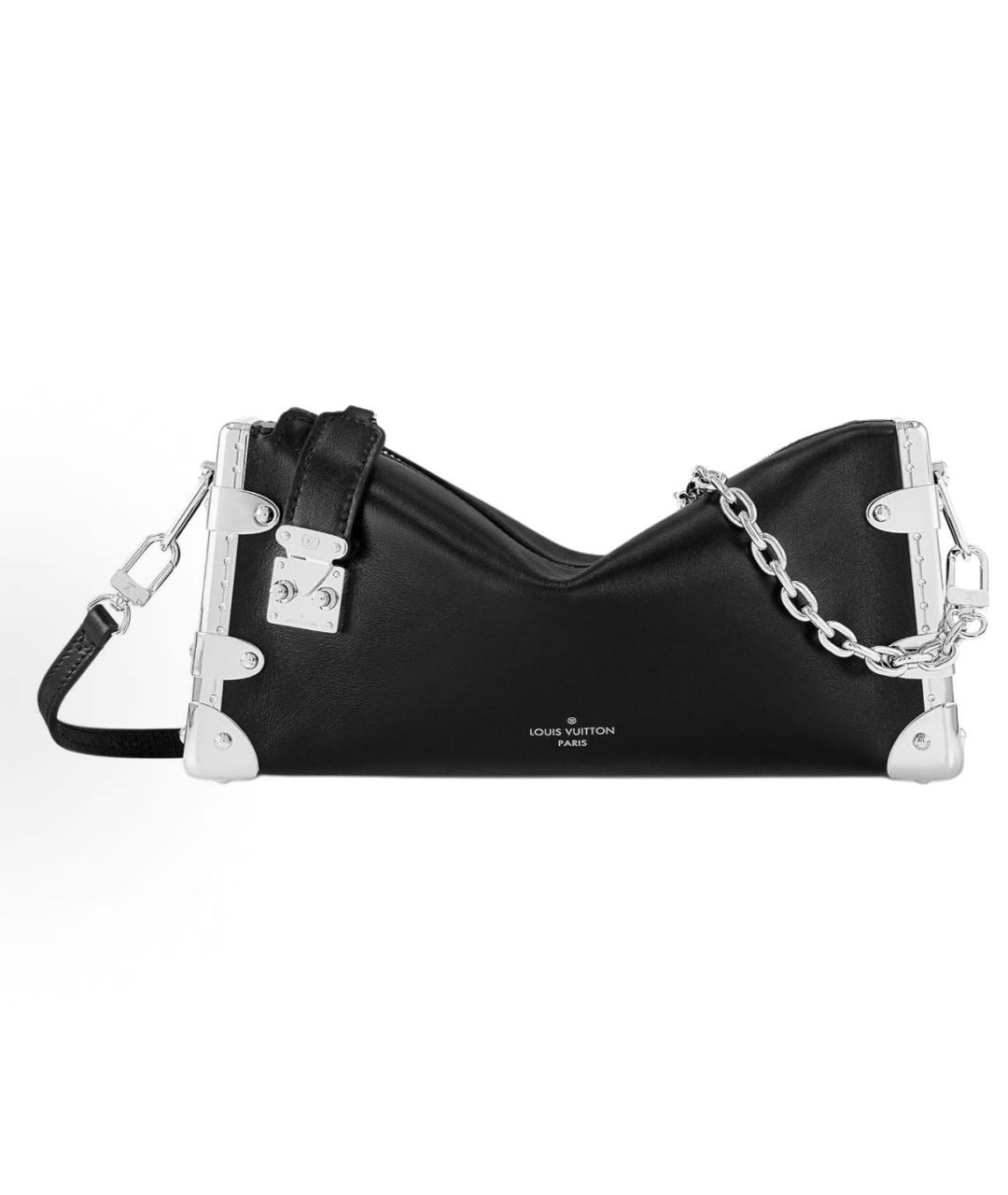 LOUIS VUITTON Черная кожаная сумка через плечо, фото 8