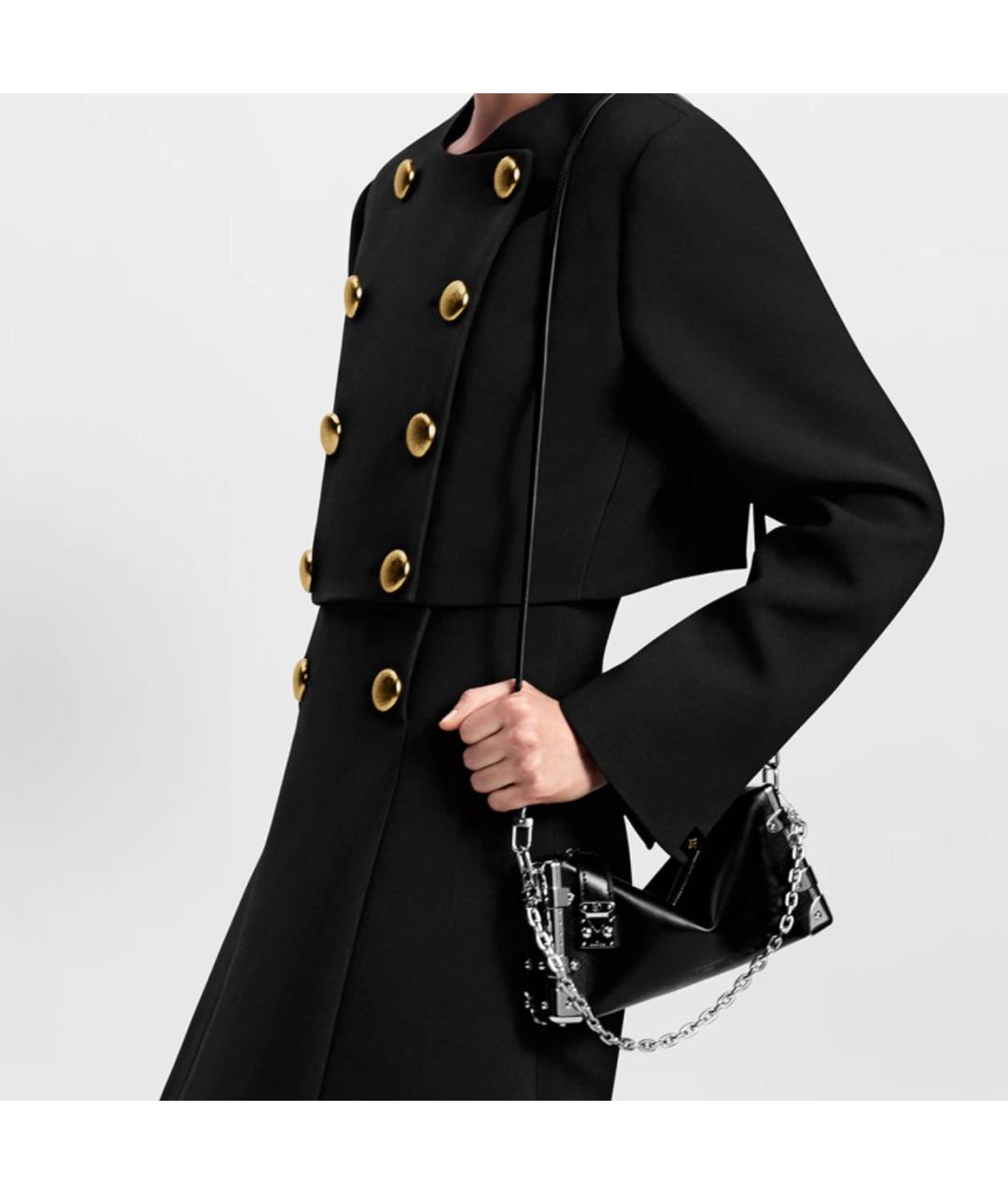 LOUIS VUITTON Черная кожаная сумка через плечо, фото 5