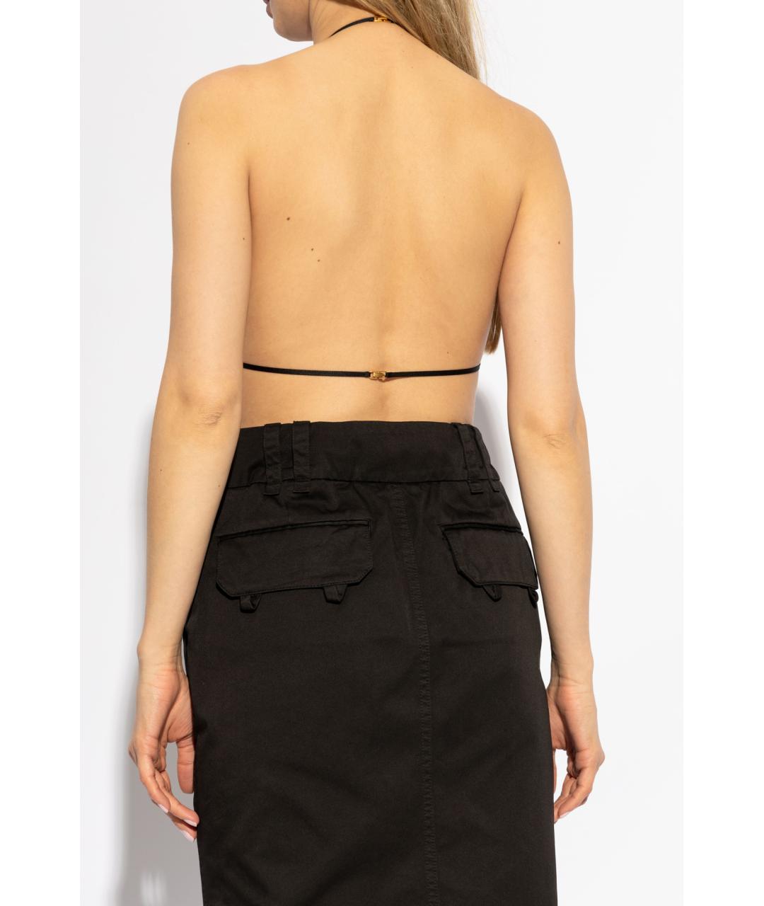 SAINT LAURENT Черное вискозное боди, фото 5