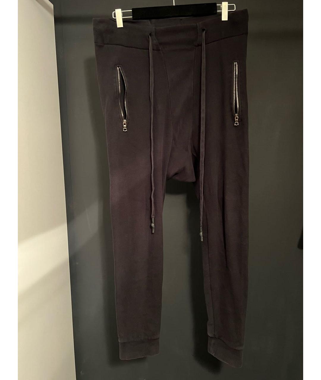 11 BY BORIS BIDJAN SABERI Черные хлопковые повседневные брюки, фото 4