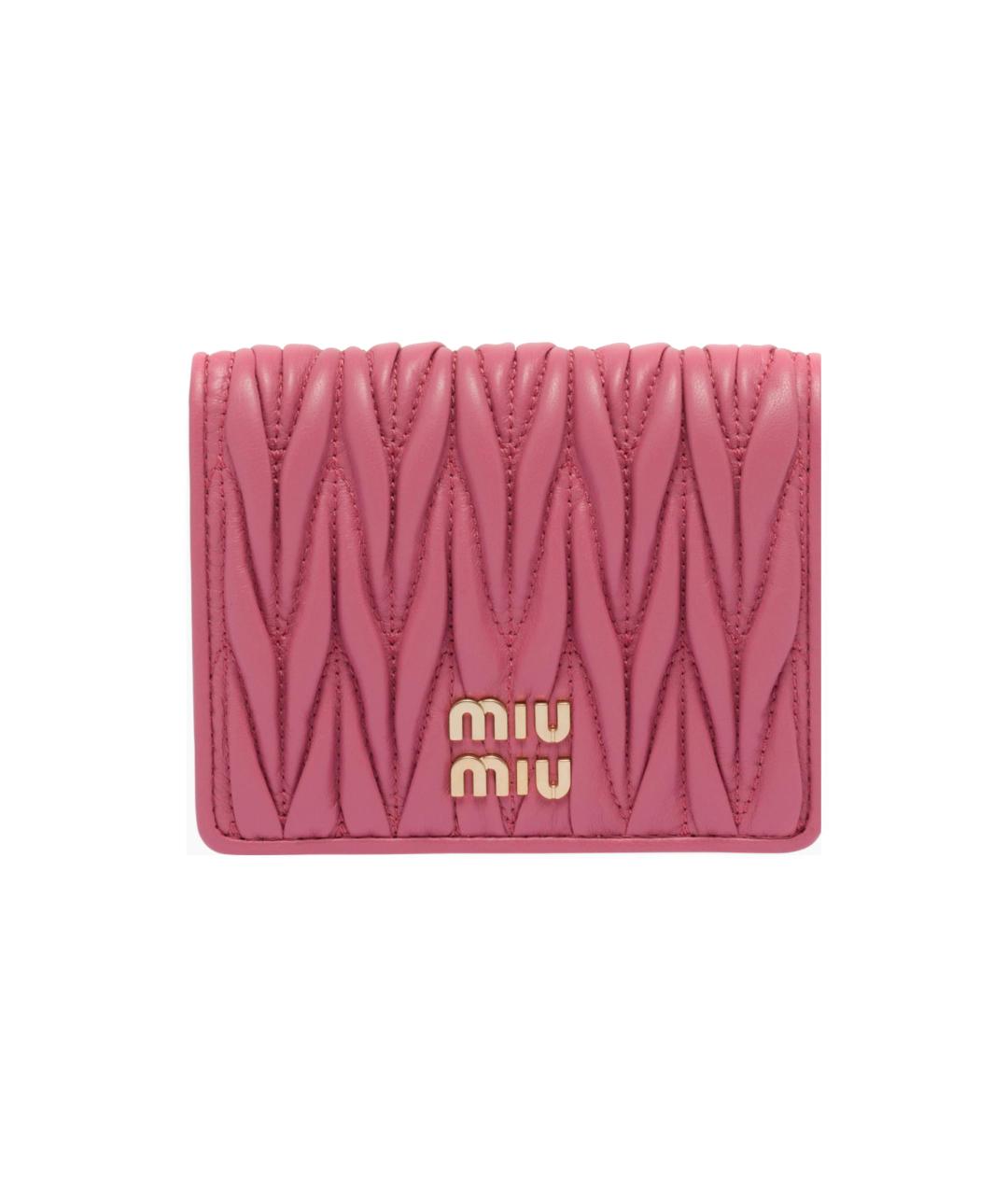 MIU MIU Розовый кожаный кошелек, фото 1