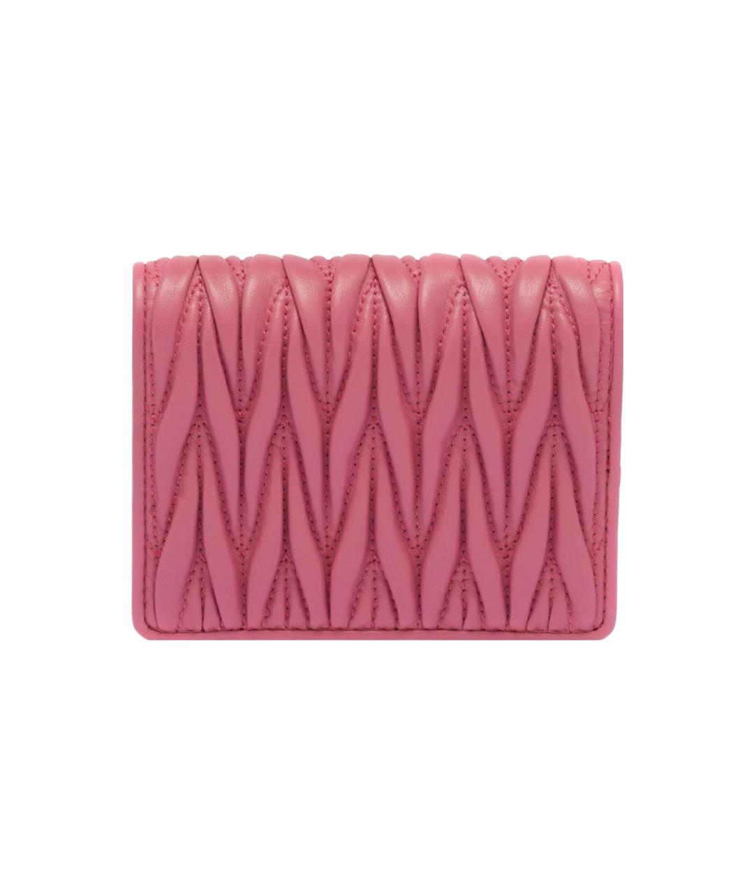 MIU MIU Розовый кожаный кошелек, фото 2