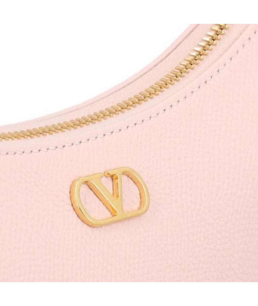 VALENTINO Розовая кожаная сумка через плечо, фото 5