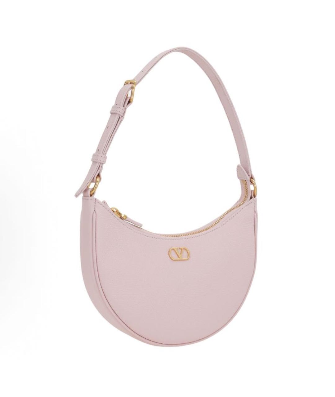 VALENTINO Розовая кожаная сумка через плечо, фото 2