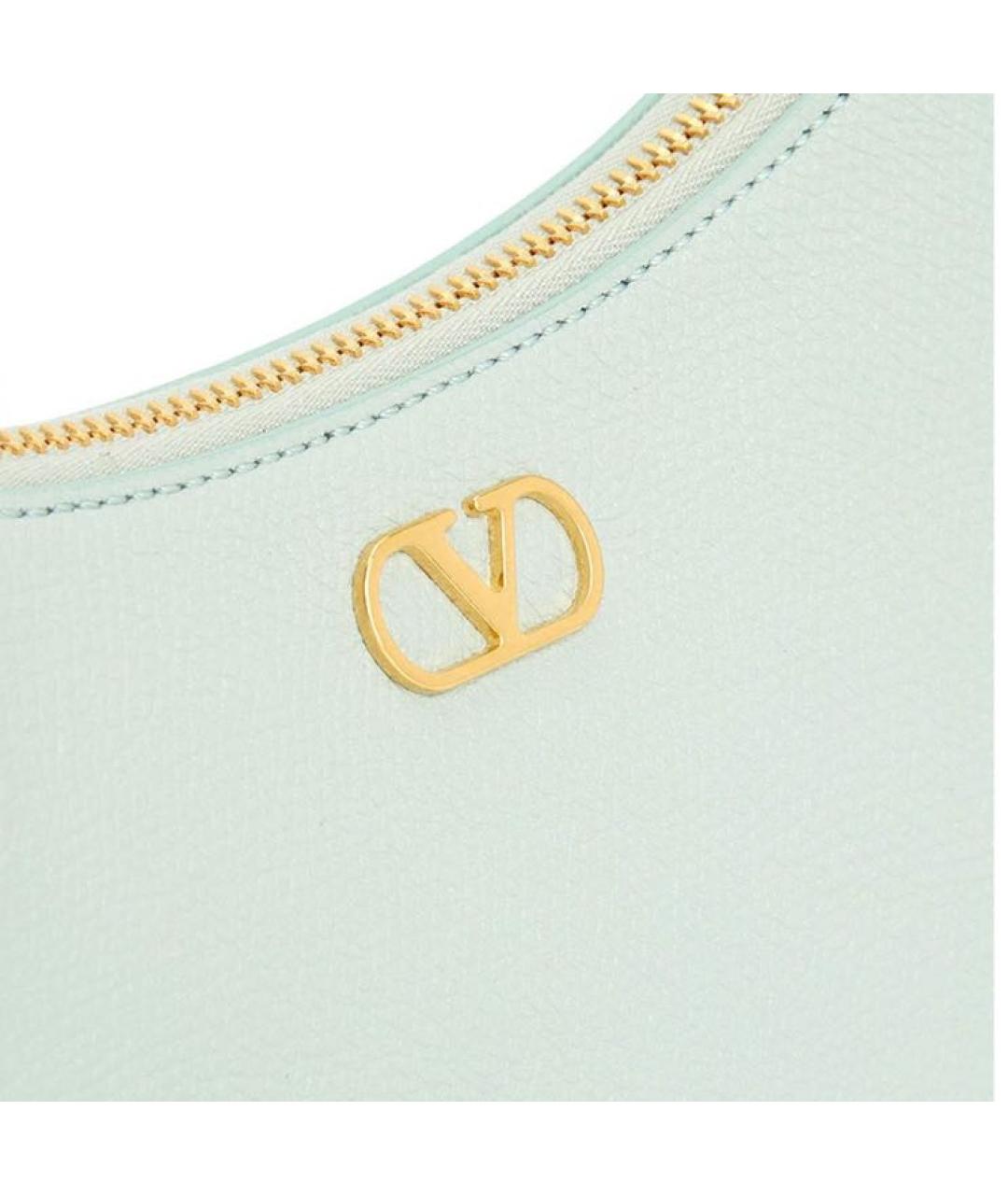 VALENTINO Голубая кожаная сумка через плечо, фото 6