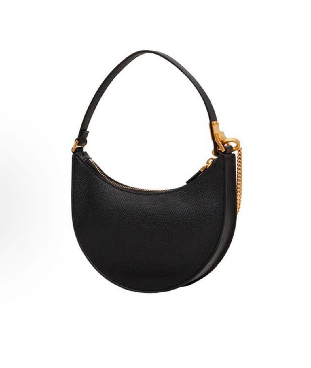 VALENTINO Черная кожаная сумка через плечо, фото 4