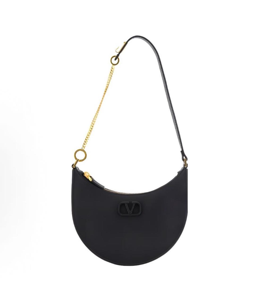 VALENTINO Черная кожаная сумка через плечо, фото 8