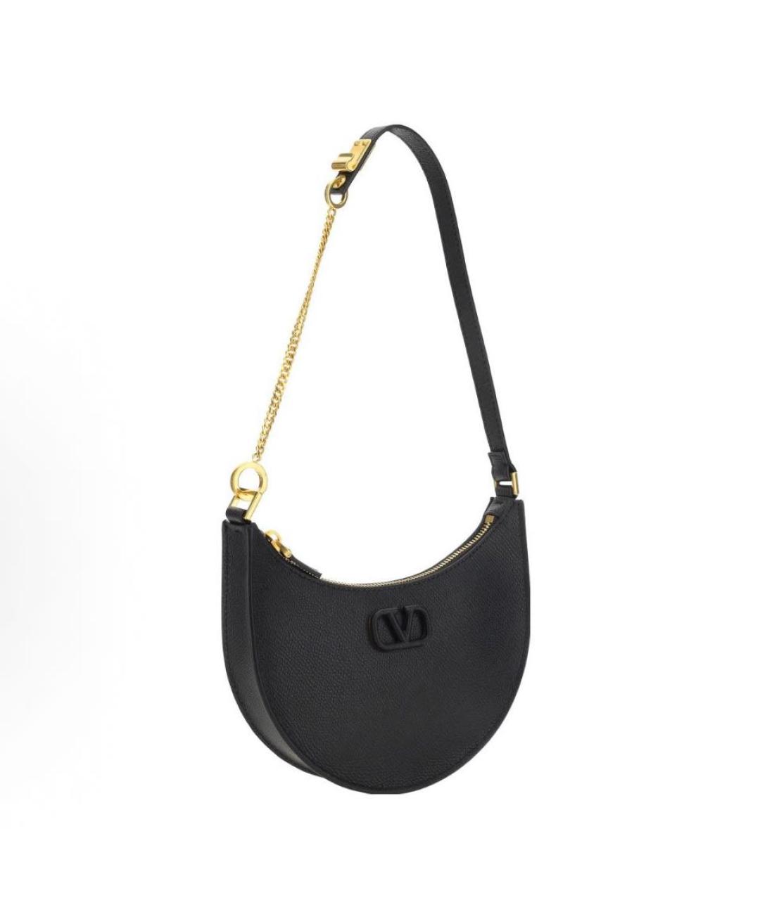 VALENTINO Черная кожаная сумка через плечо, фото 2