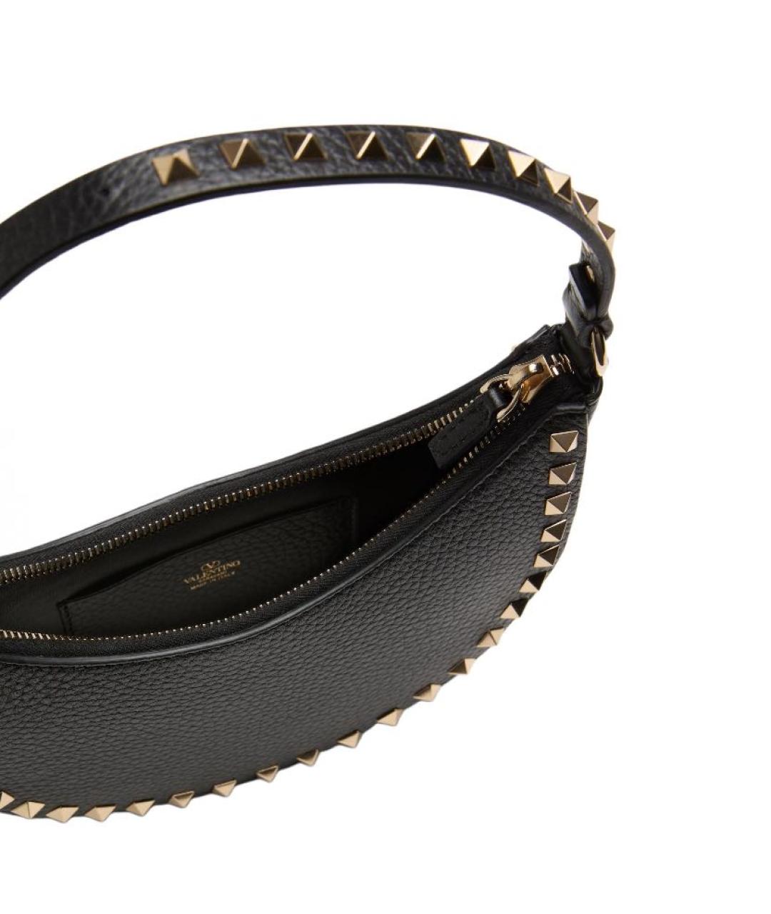 VALENTINO Черная кожаная сумка через плечо, фото 6