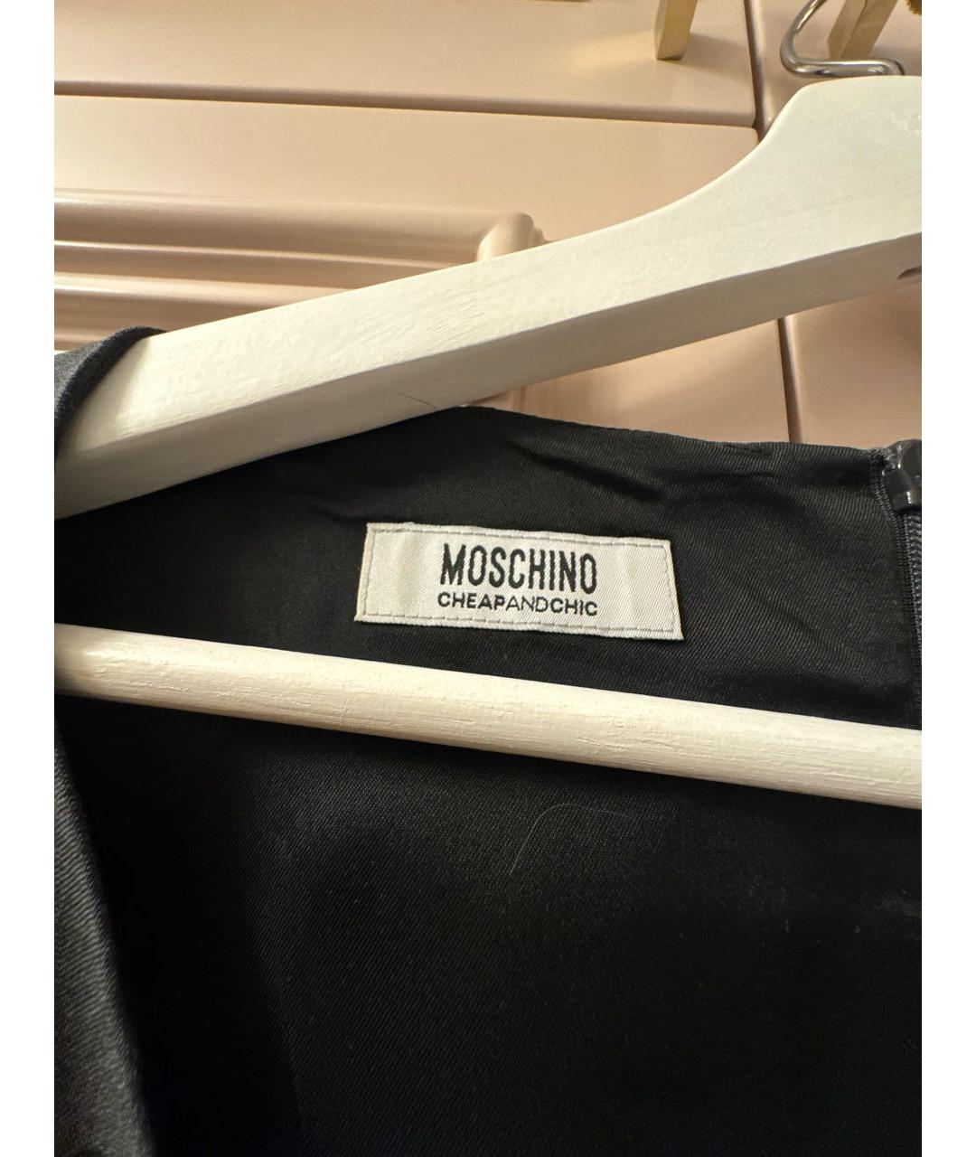 MOSCHINO Серое хлопковое повседневное платье, фото 3