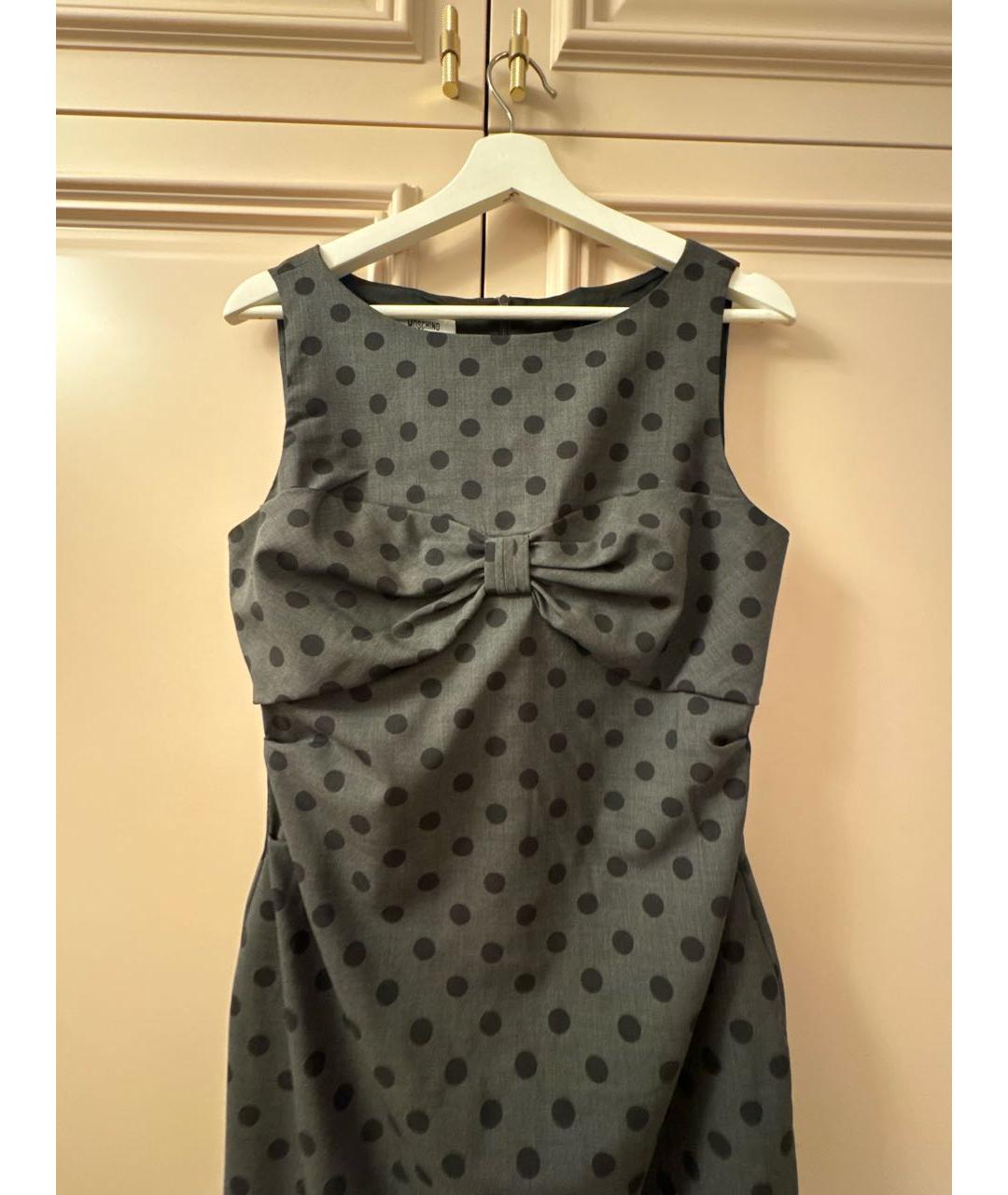 MOSCHINO Серое хлопковое повседневное платье, фото 4