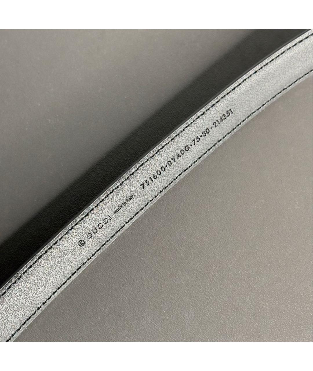 GUCCI Черный кожаный ремень, фото 3