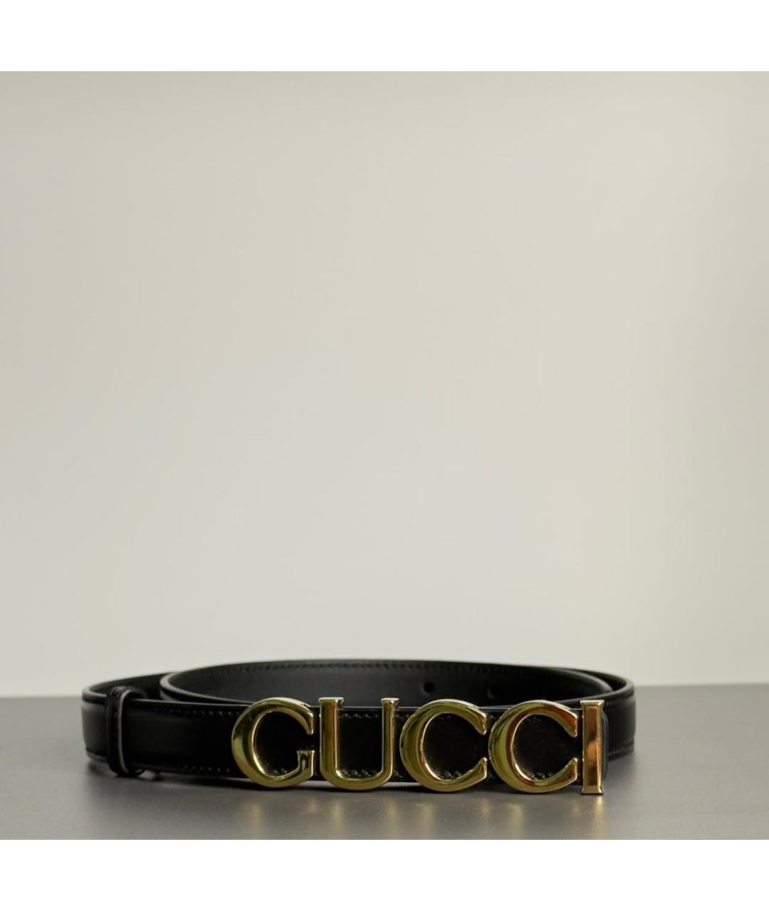 GUCCI Черный кожаный ремень, фото 7