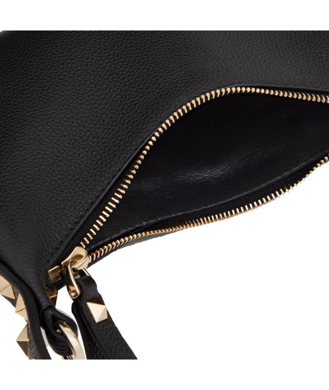 VALENTINO Черная кожаная сумка через плечо, фото 6