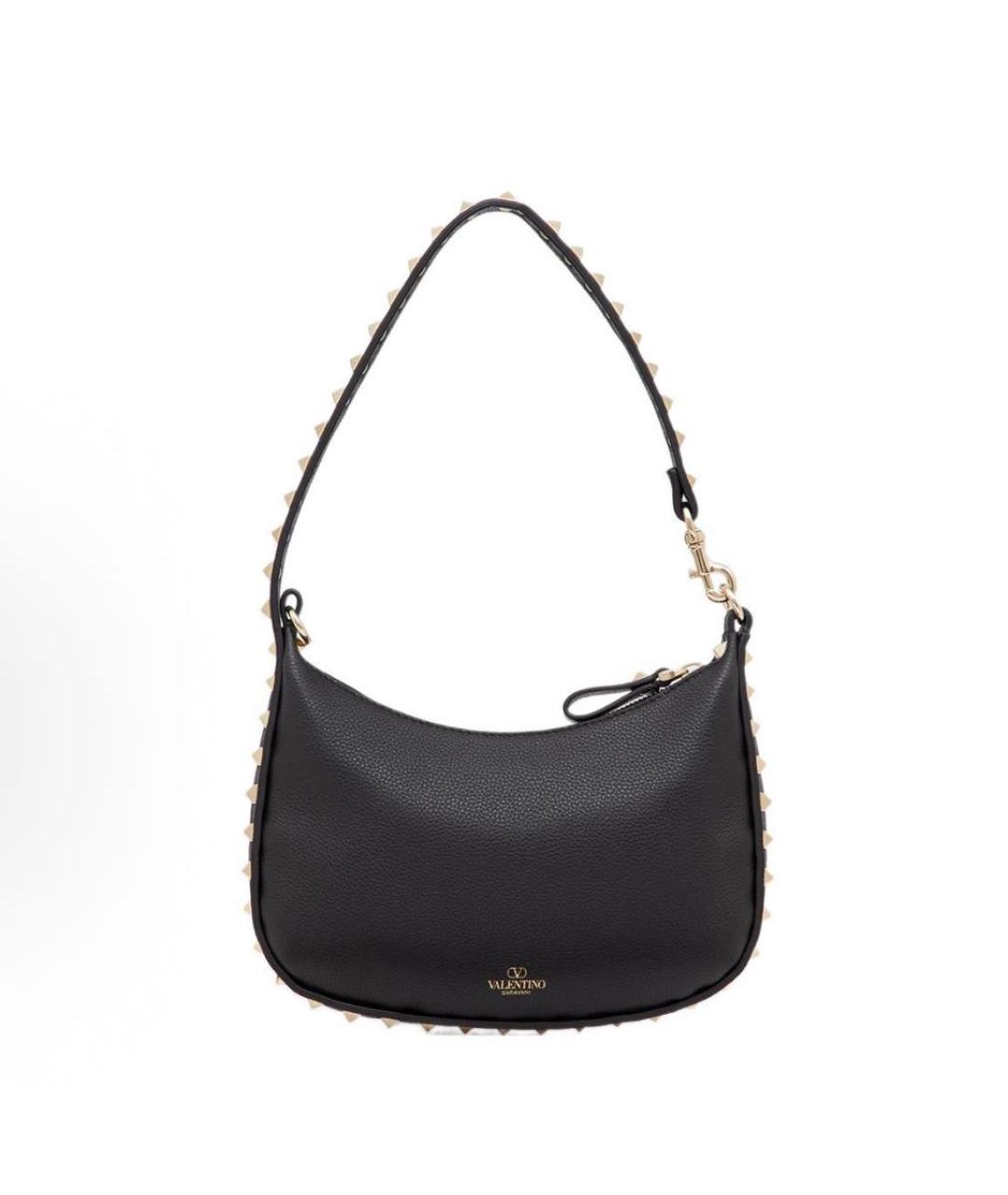 VALENTINO Черная кожаная сумка через плечо, фото 9