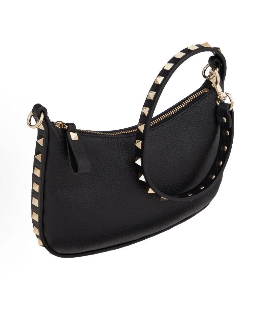 VALENTINO Черная кожаная сумка через плечо, фото 5