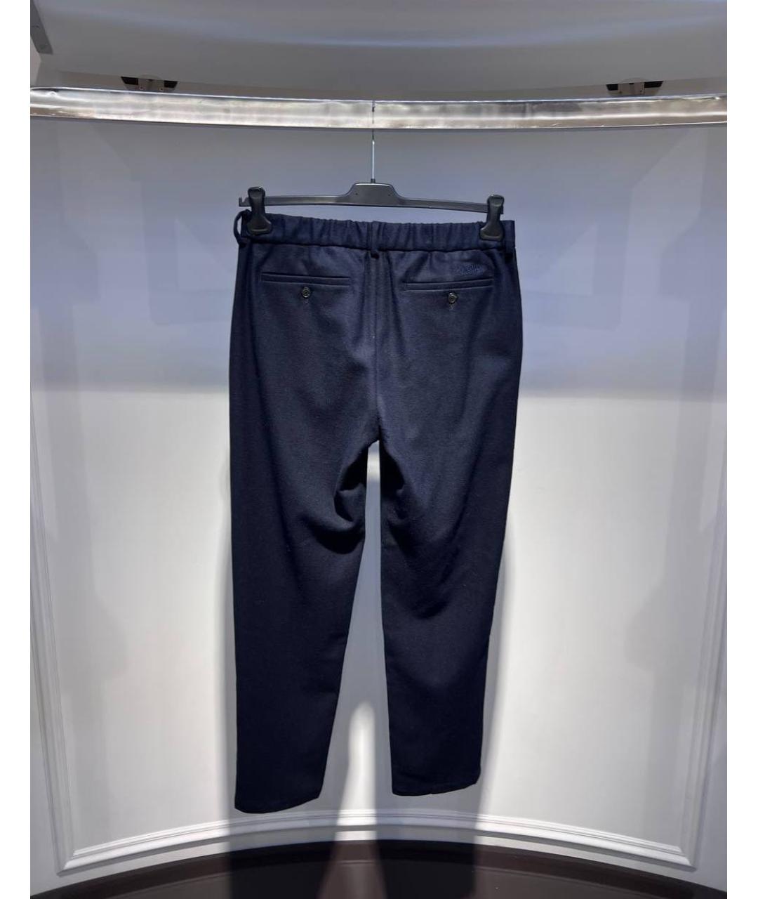 MC2 SAINT BARTH Синие шерстяные классические брюки, фото 2