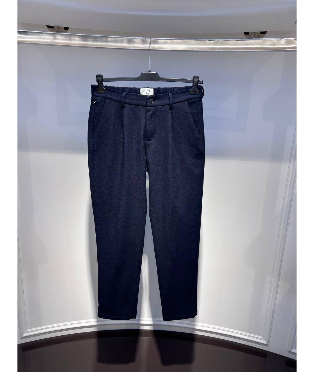 MC2 SAINT BARTH Синие шерстяные классические брюки, фото 3