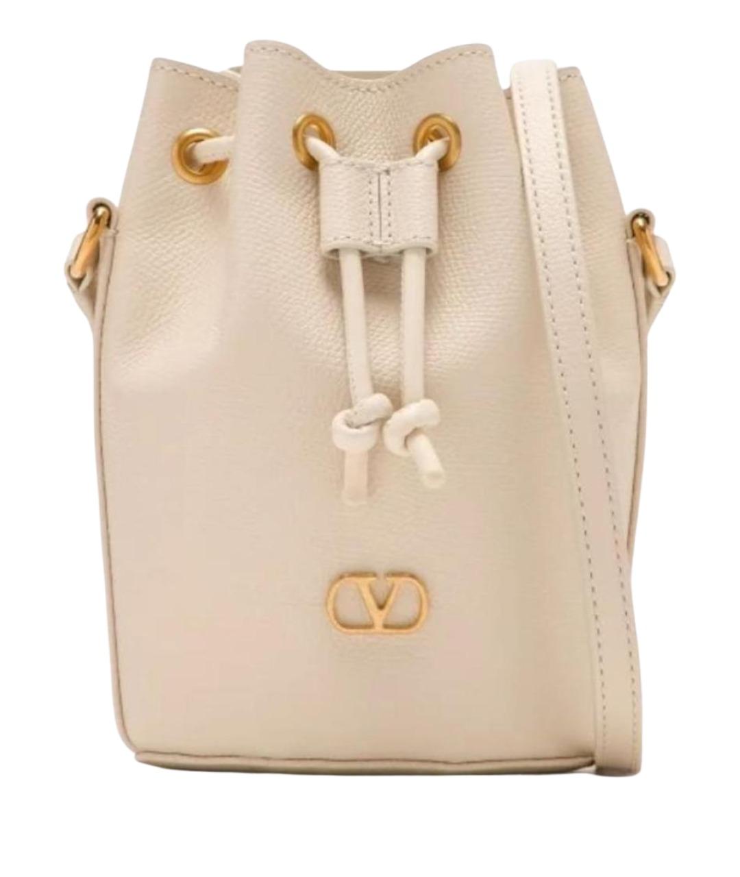 VALENTINO Бежевая кожаная сумка через плечо, фото 1