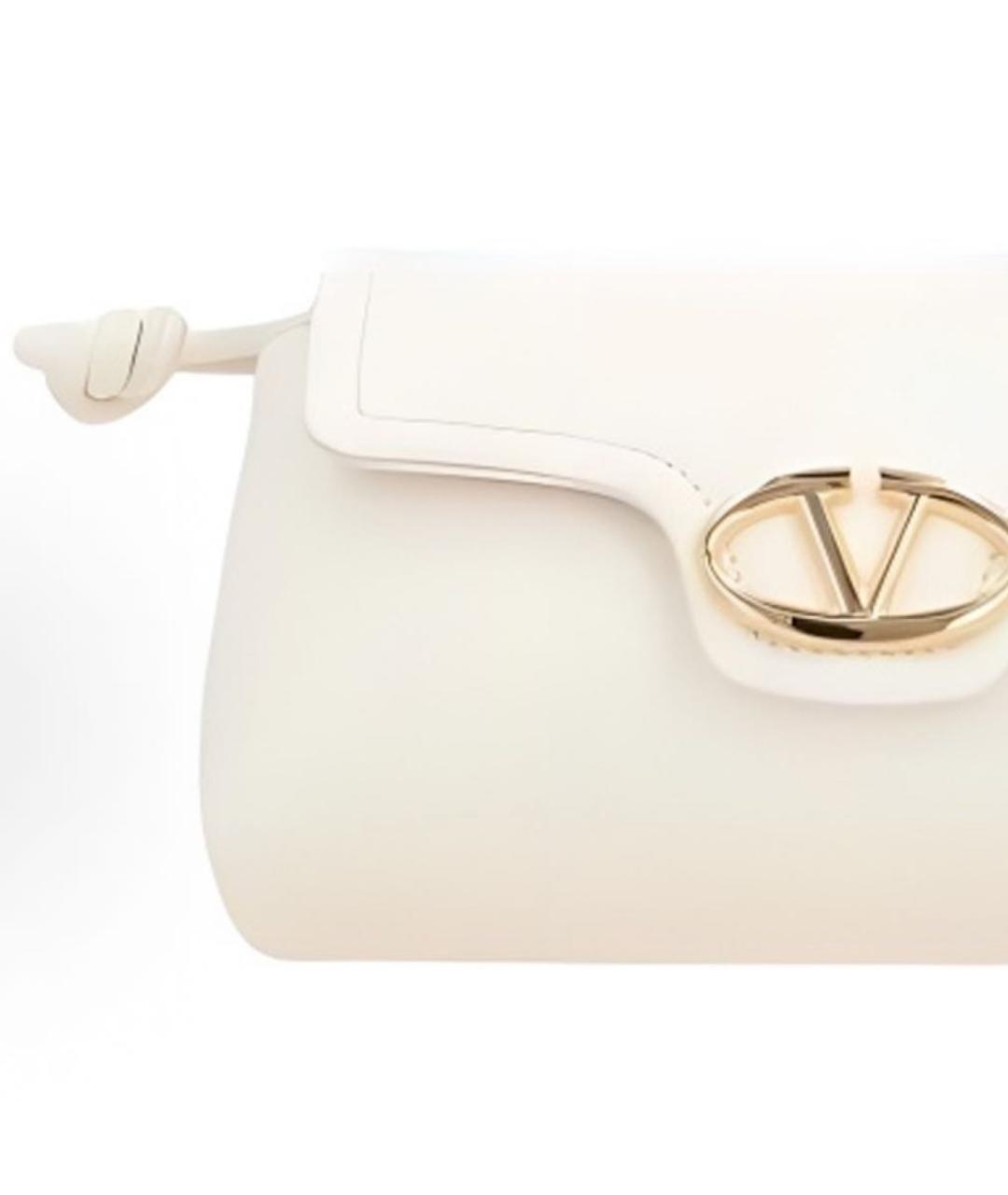 VALENTINO Белая кожаная сумка через плечо, фото 5