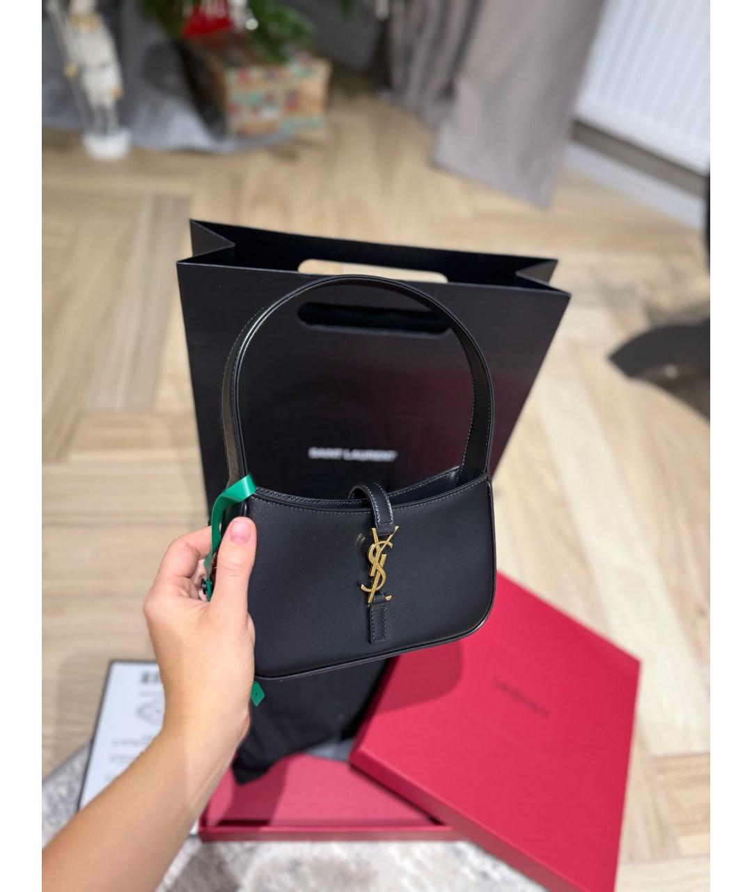 SAINT LAURENT Черная сумка через плечо из искусственной кожи, фото 2