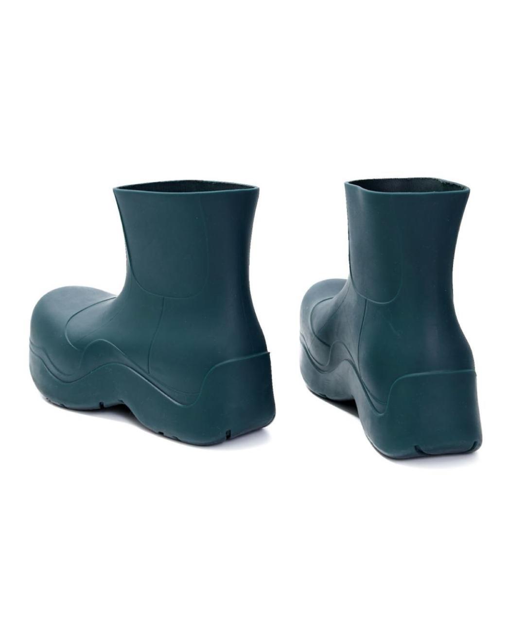 BOTTEGA VENETA Зеленые резиновые высокие ботинки, фото 7