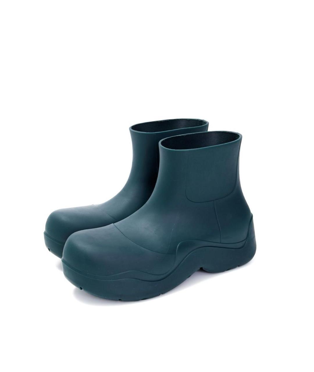 BOTTEGA VENETA Зеленые резиновые высокие ботинки, фото 2