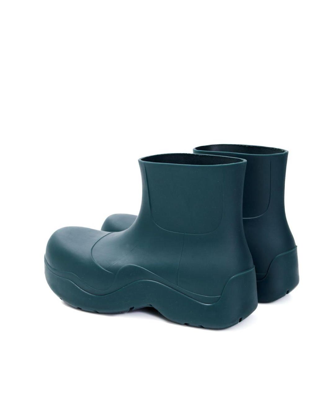 BOTTEGA VENETA Зеленые резиновые высокие ботинки, фото 3
