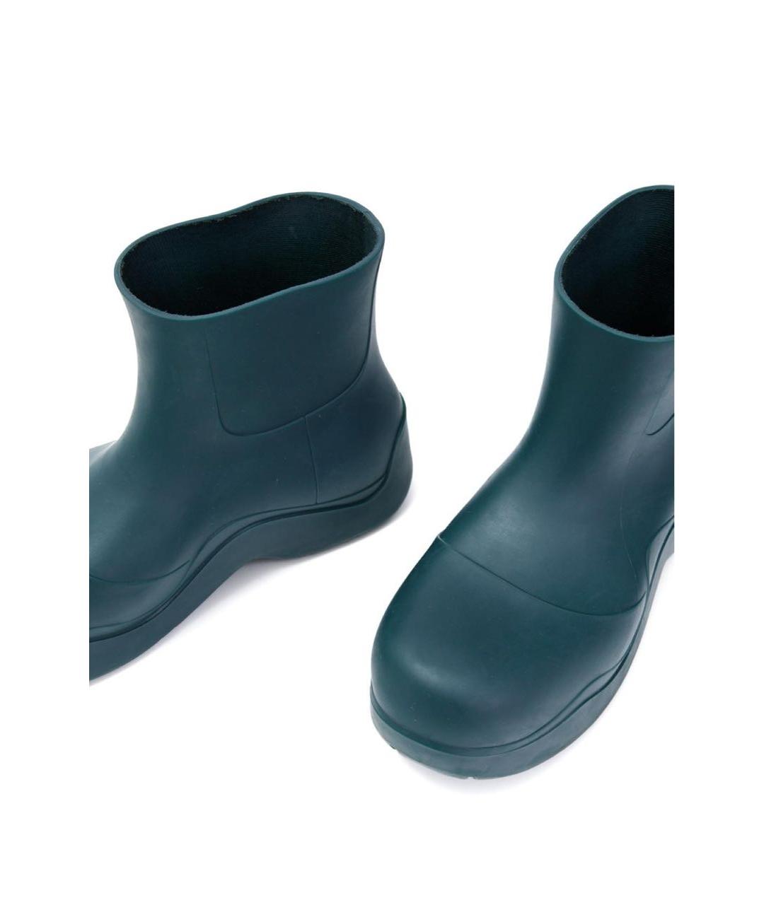 BOTTEGA VENETA Зеленые резиновые высокие ботинки, фото 5