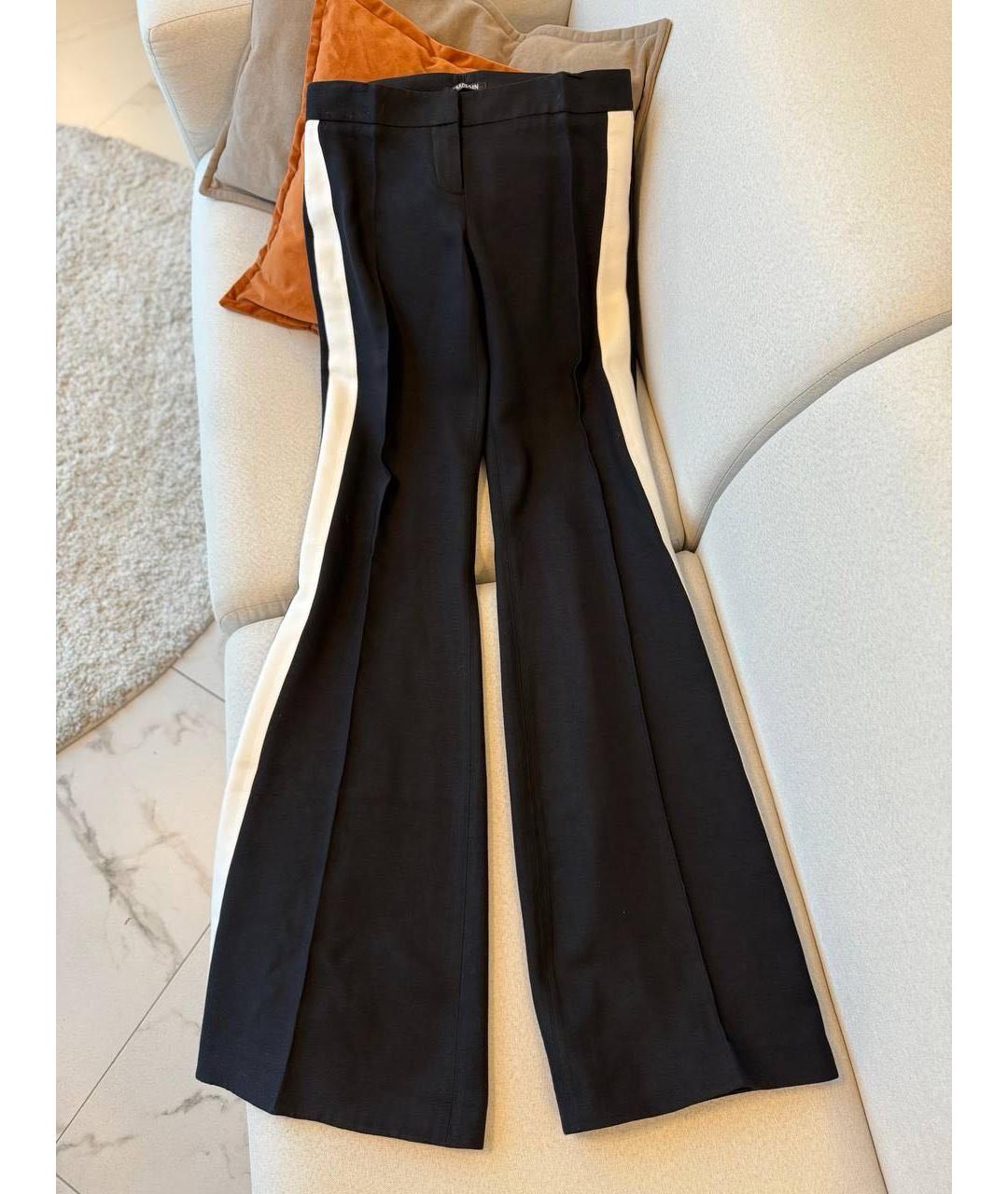 BALMAIN Черные хлопковые брюки широкие, фото 9